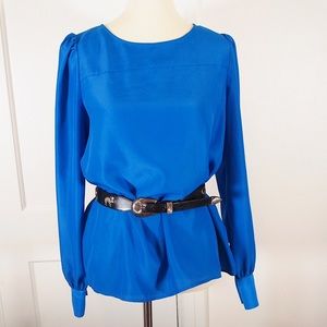 JCREW Silky Cobalt Blouse
